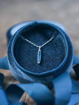 Blue Hauyne Necklace with Hidden Gems