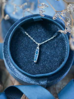 Blue Hauyne Necklace with Hidden Gems