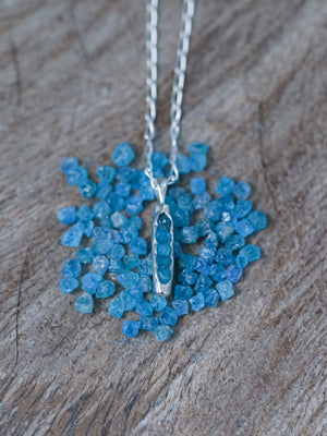 Blue Hauyne Necklace with Hidden Gems