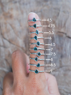 Blue Diamond Slice Rings in Sterling Silver