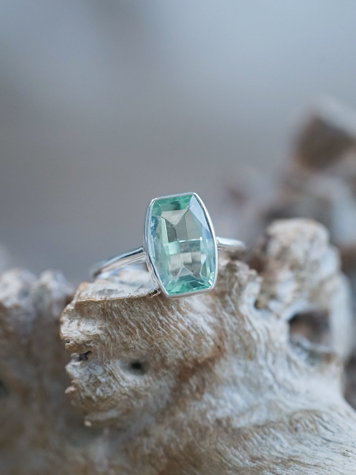 Blue Fluorite Ring in Recycled Sterling Silver
