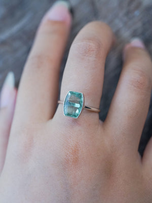 Blue Fluorite Ring in Silver