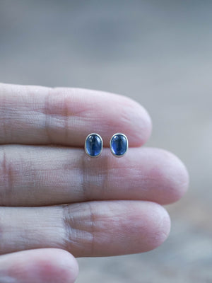 Blue Kyanite Earrings in Silver