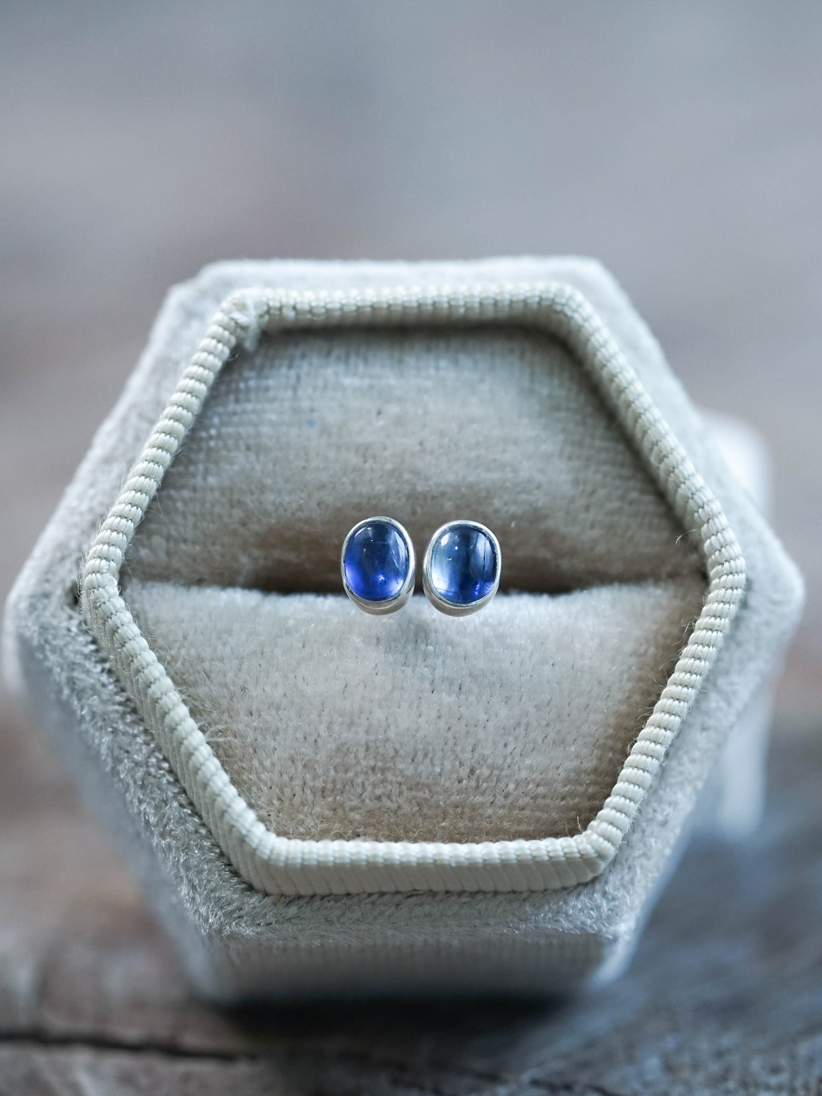 Blue Kyanite Earrings in Sterling Silver