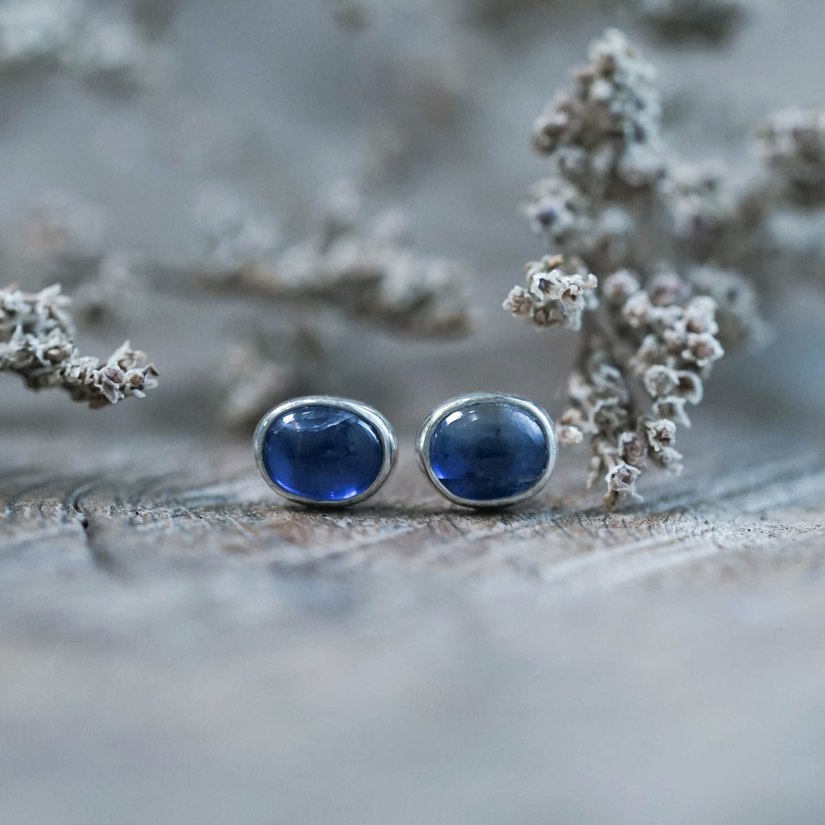 Blue Kyanite Stud Earrings