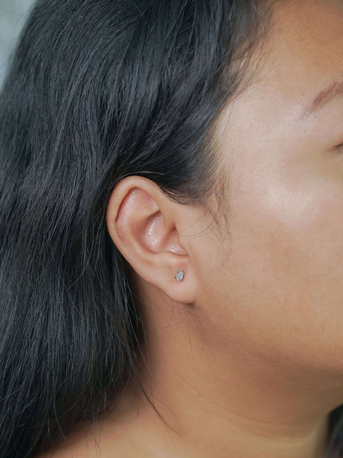 Blue Sapphire Pebble Stud Earrings