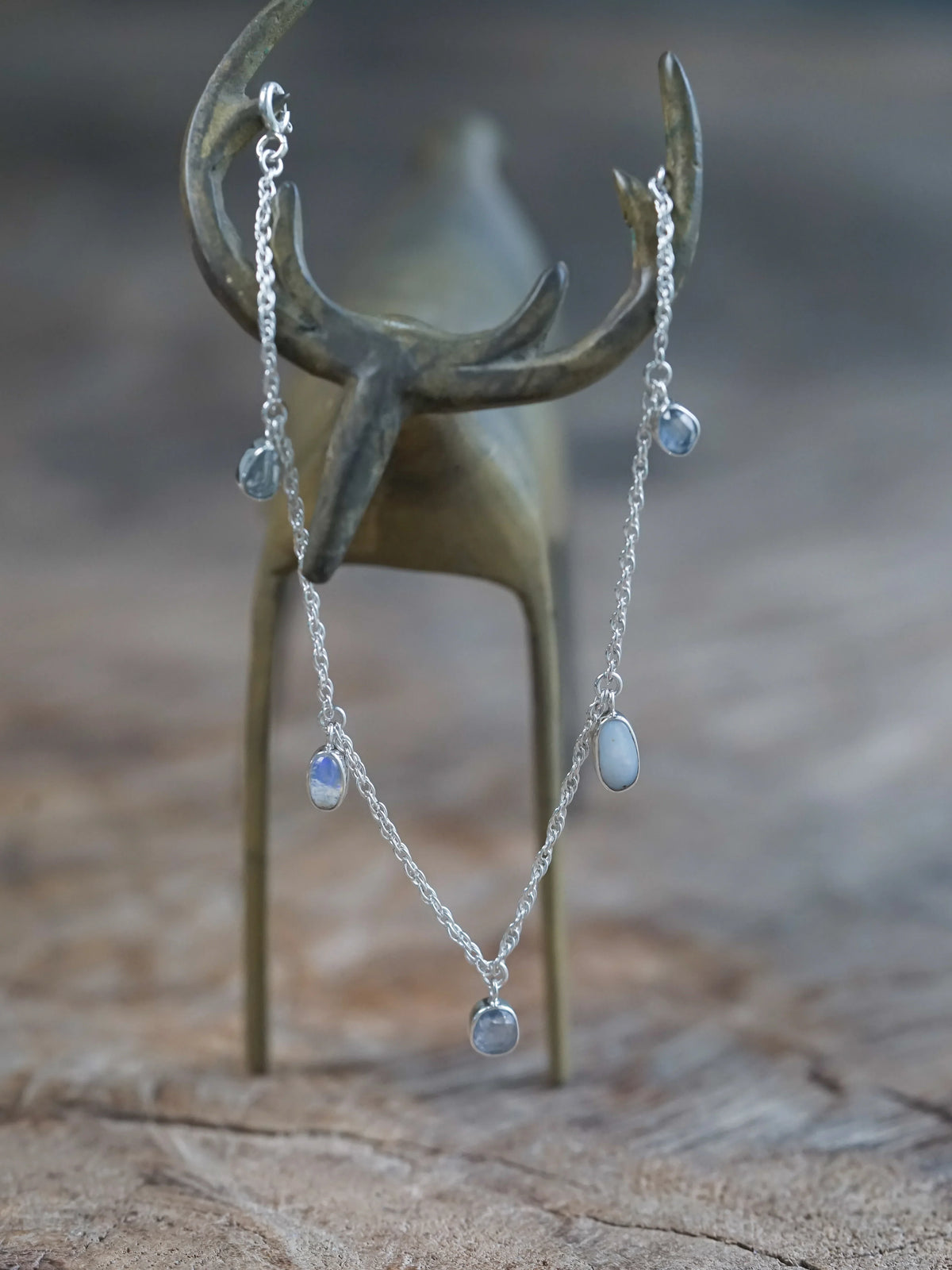 Blue Sapphire and Opal Charm Bracelet