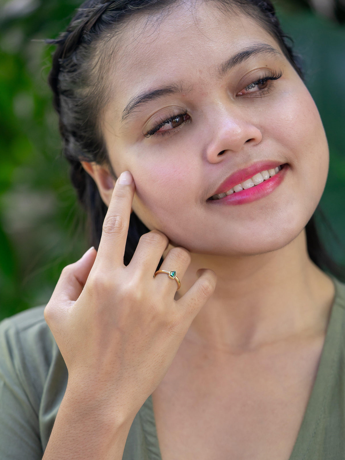 Blue Diamond Slice Ring in Ethical Gold - Gardens of the Sun | Ethical Jewelry