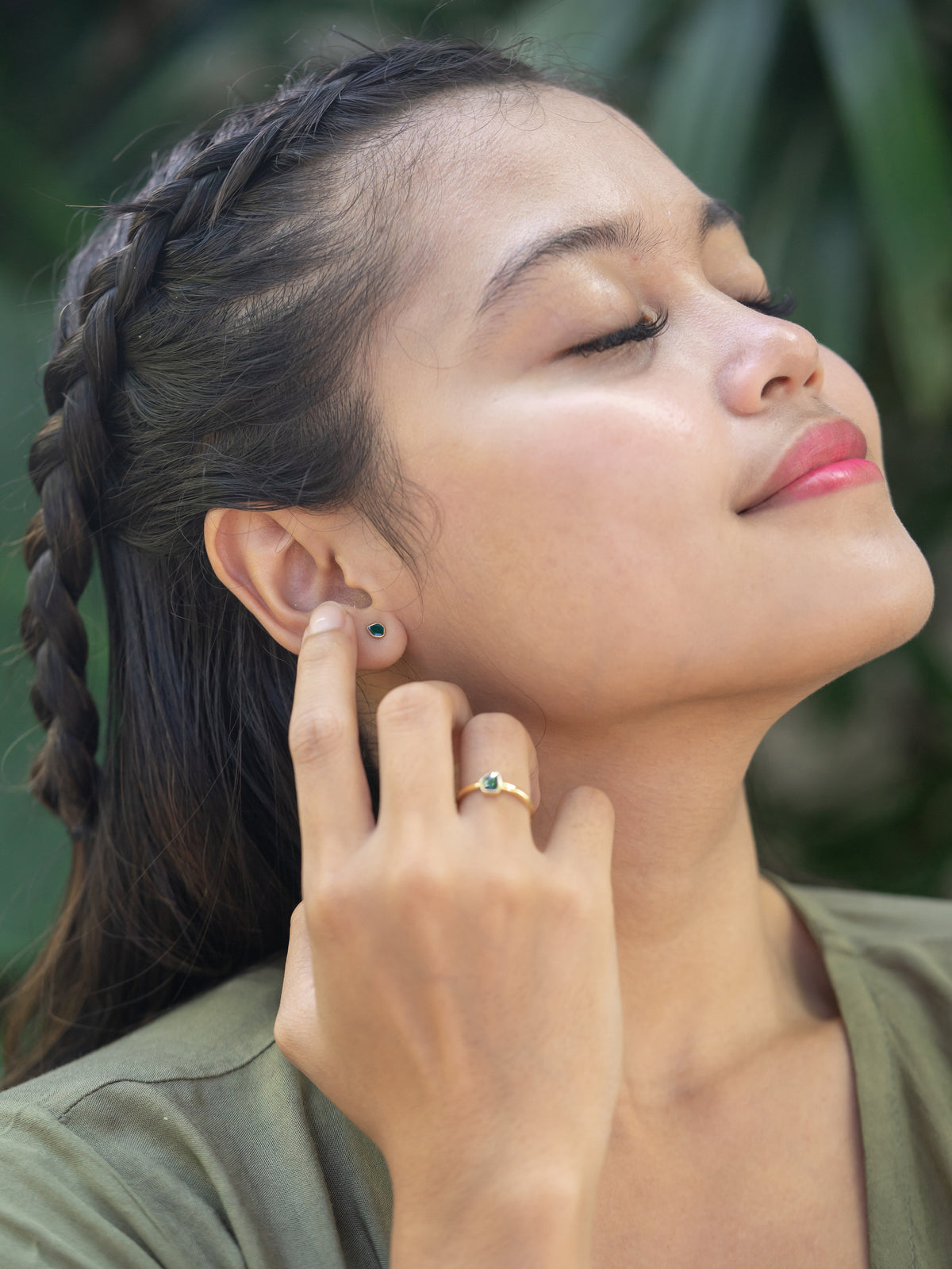 Blue Diamond Slice Earrings - Gardens of the Sun | Ethical Jewelry