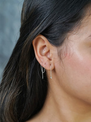 Adornia Love Heart Threader Earrings silver gold – ADORNIA