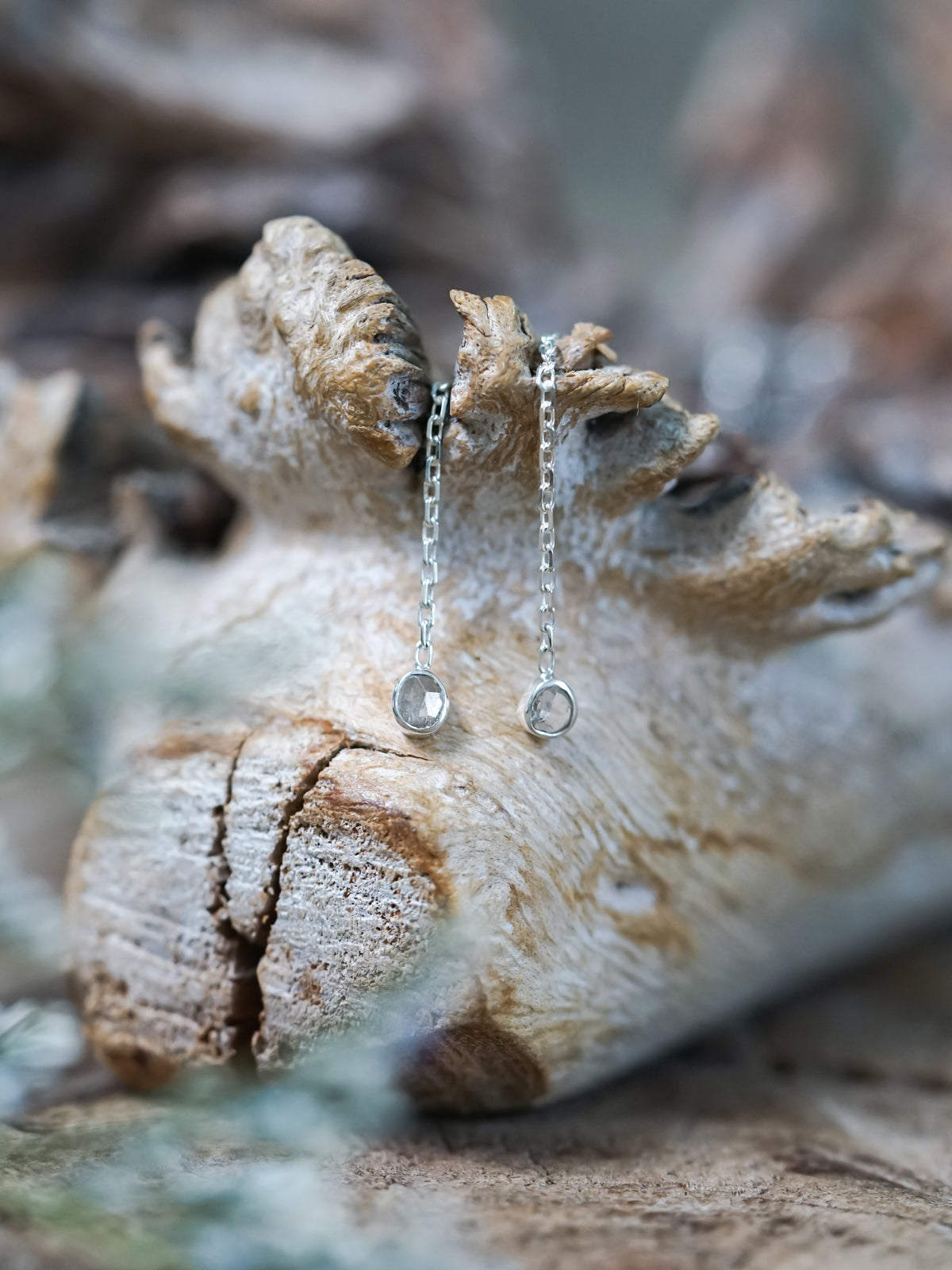 Borneo Diamond Ear Threaders - Gardens of the Sun | Ethical Jewelry