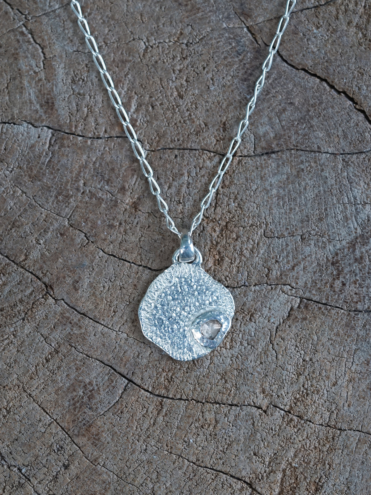 Borneo Diamond Necklace in Silver