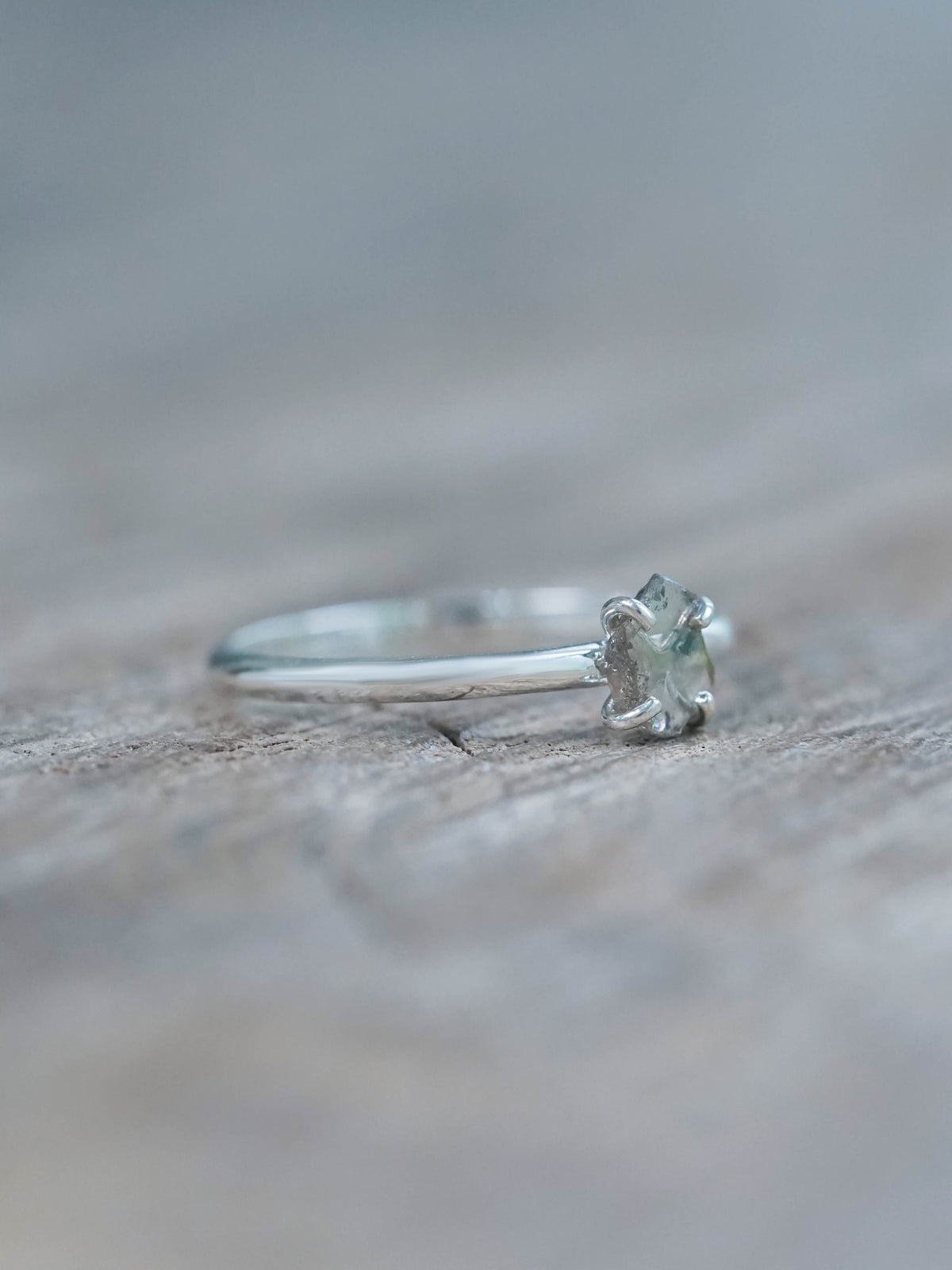 Brown Polki Diamond Ring with Prongs in Silver