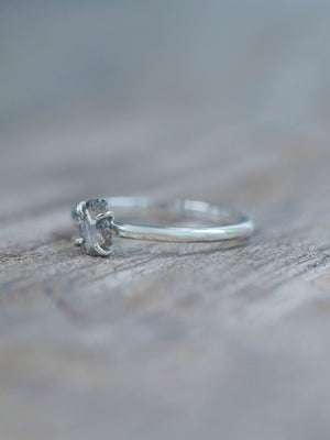 Brown Polki Diamond Ring with Prongs in Silver