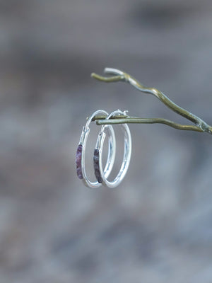 sapphire earrings hoops silver