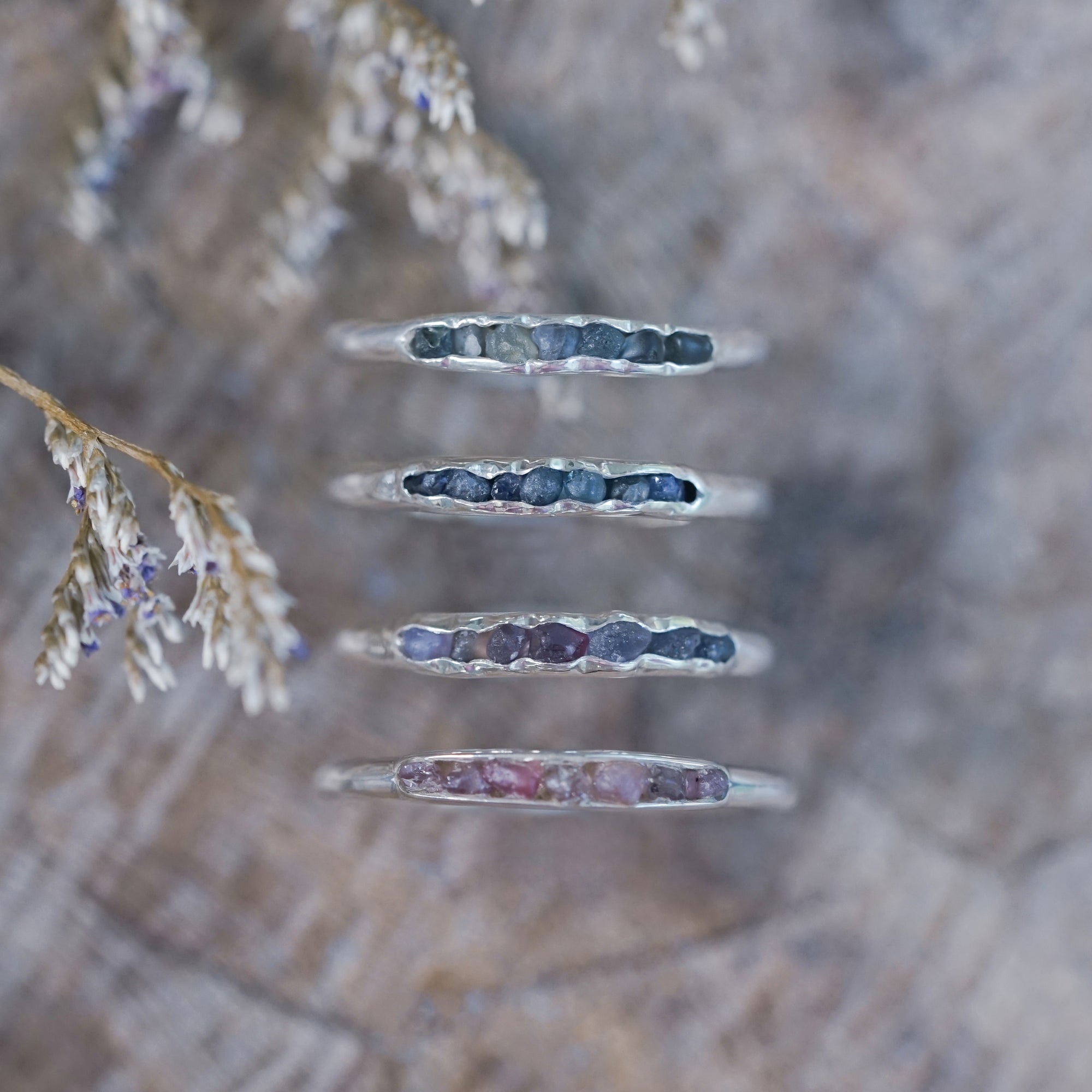 Borneo Sapphire Ring with Hidden Gems