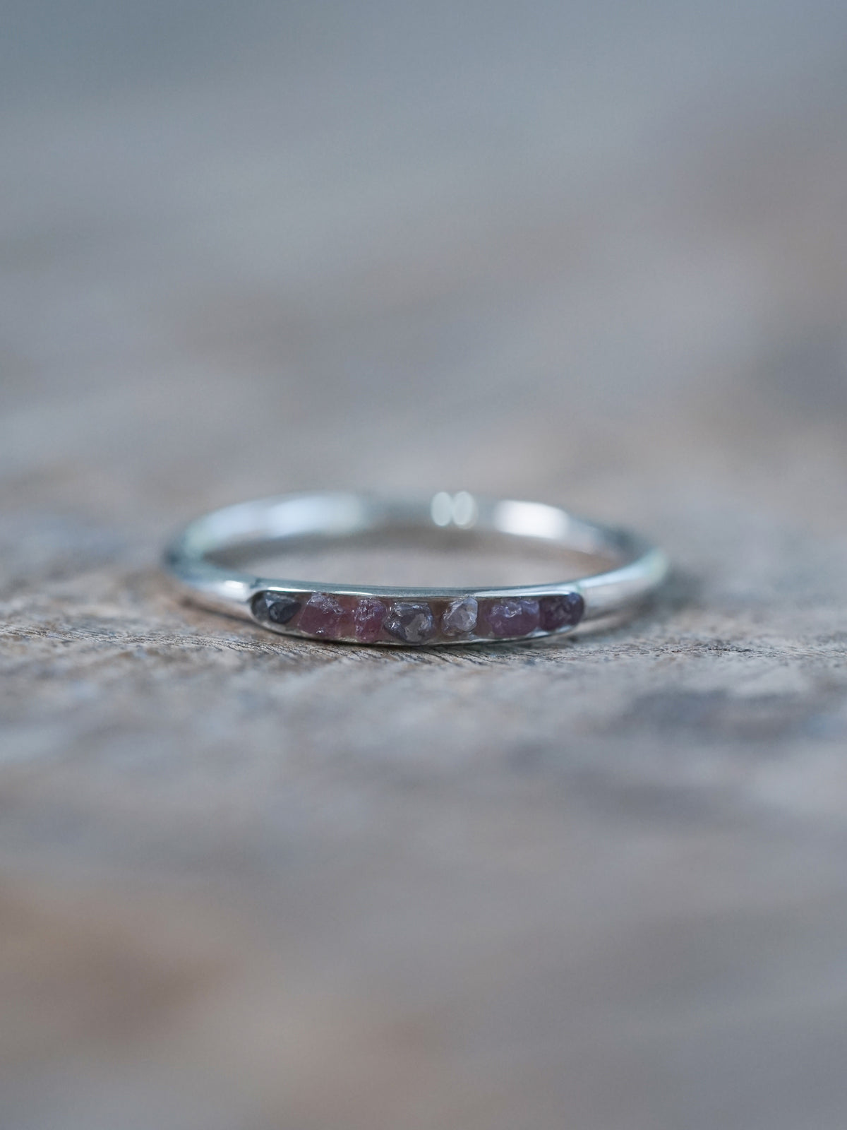 Borneo Sapphire Ring with Hidden Gems in recycled sterling silver