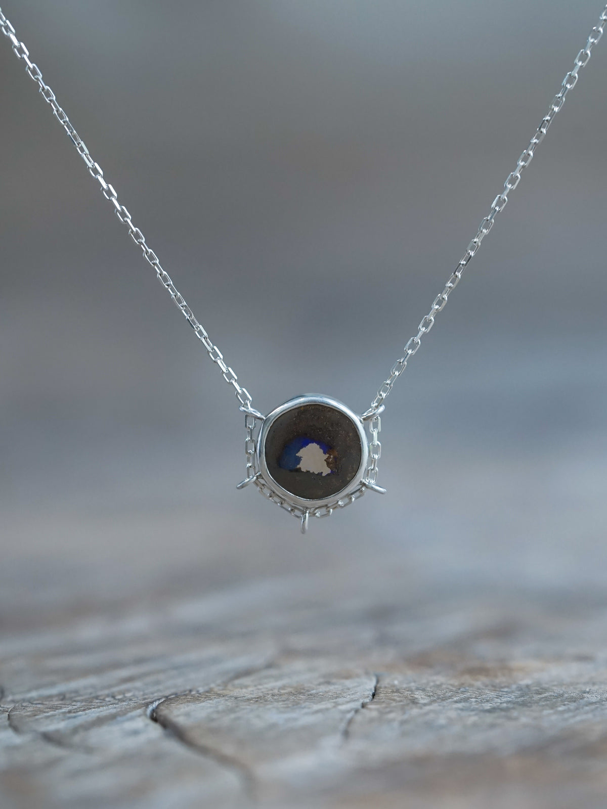 Boulder Opal Necklace in Silver