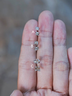 Brown Diamond Stud Earrings in Sterling Silver