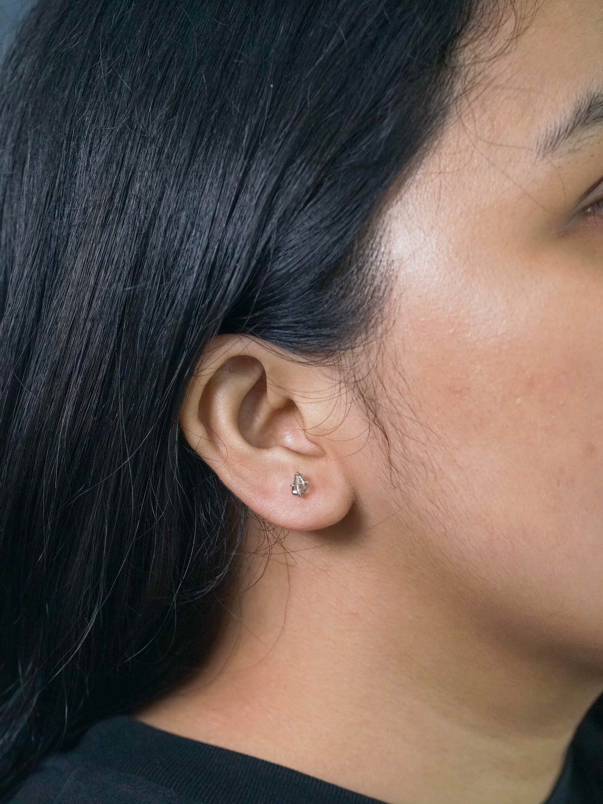 Brown Polki Diamond Earrings in Silver