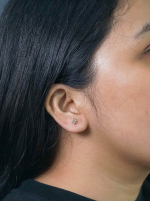 Brown Polki Diamond Earrings in Silver