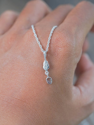 Brown Polki Diamond Necklace in Silver