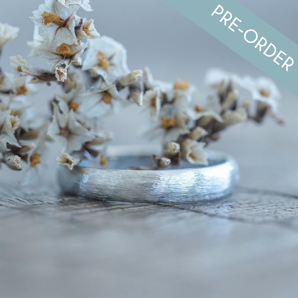 Brushed Wedding Ring in Silver - Gardens of the Sun | Ethical Jewelry