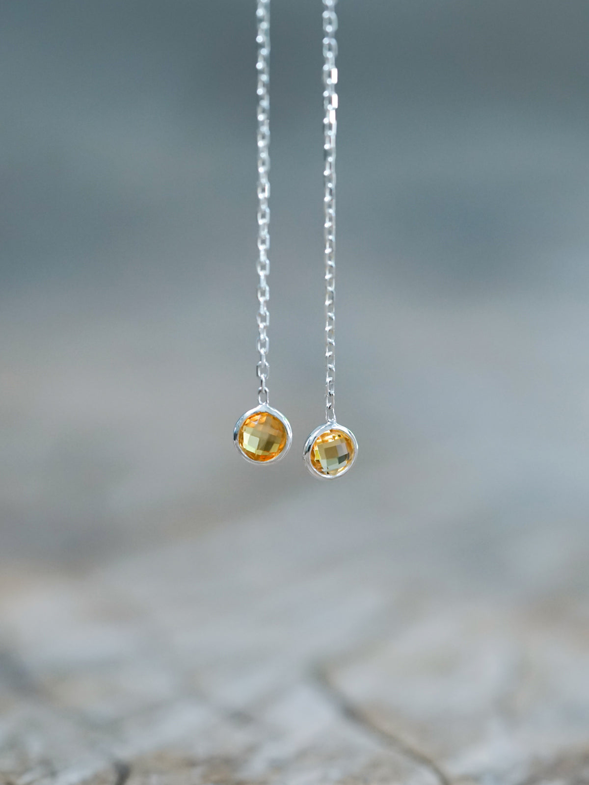 Citrine Ear Threaders - Gardens of the Sun | Ethical Jewelry
