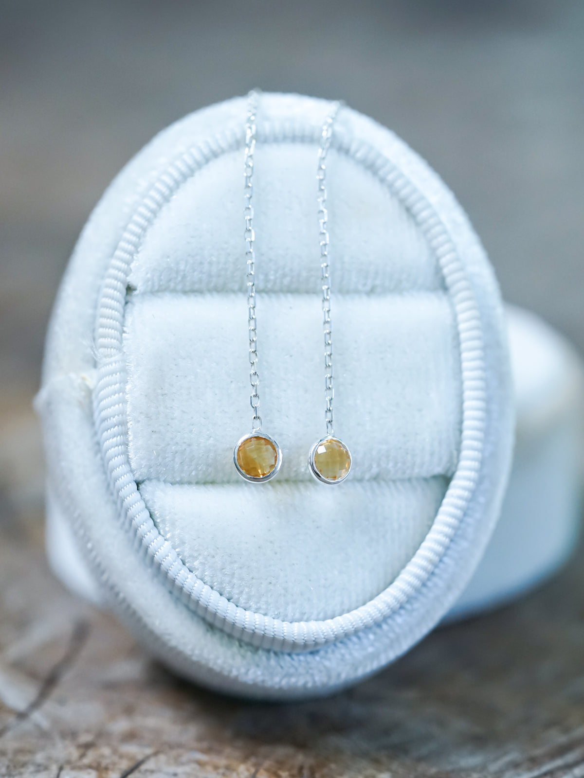Citrine Ear Threaders - Gardens of the Sun | Ethical Jewelry