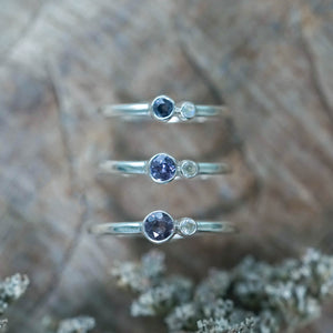 Color Change Garnet and Moonstone Rings