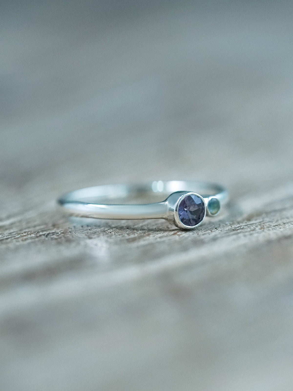 Color Change Garnet and Moonstone Rings in Silver