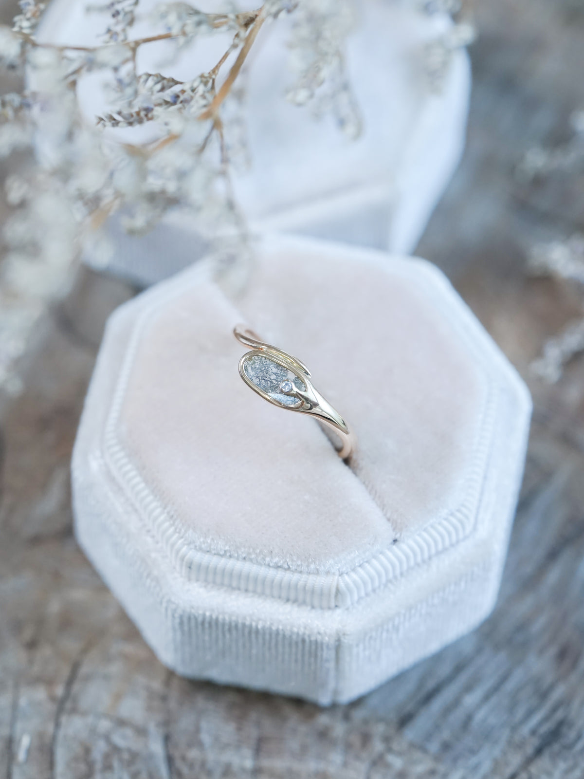 Curved Diamond Slice Ring in Rose Gold - Gardens of the Sun | Ethical Jewelry