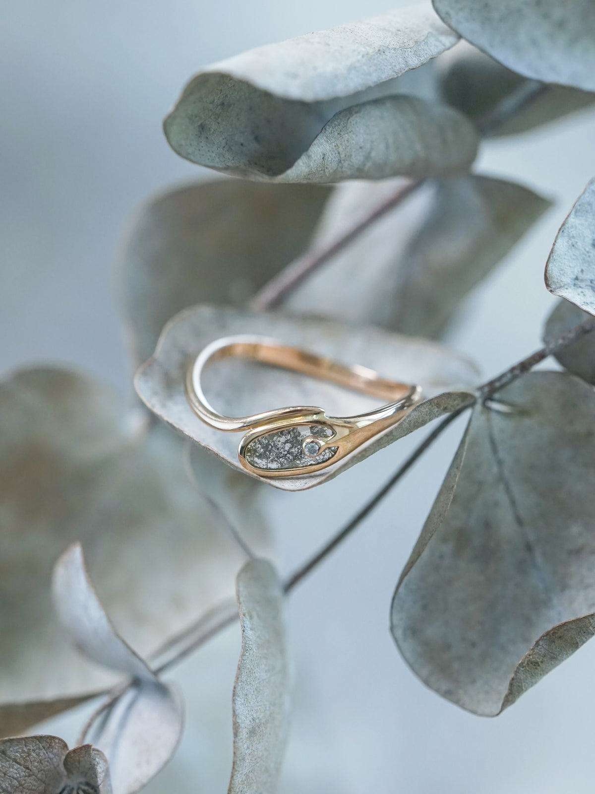 Curved Diamond Slice Ring in Rose Gold - Gardens of the Sun | Ethical Jewelry