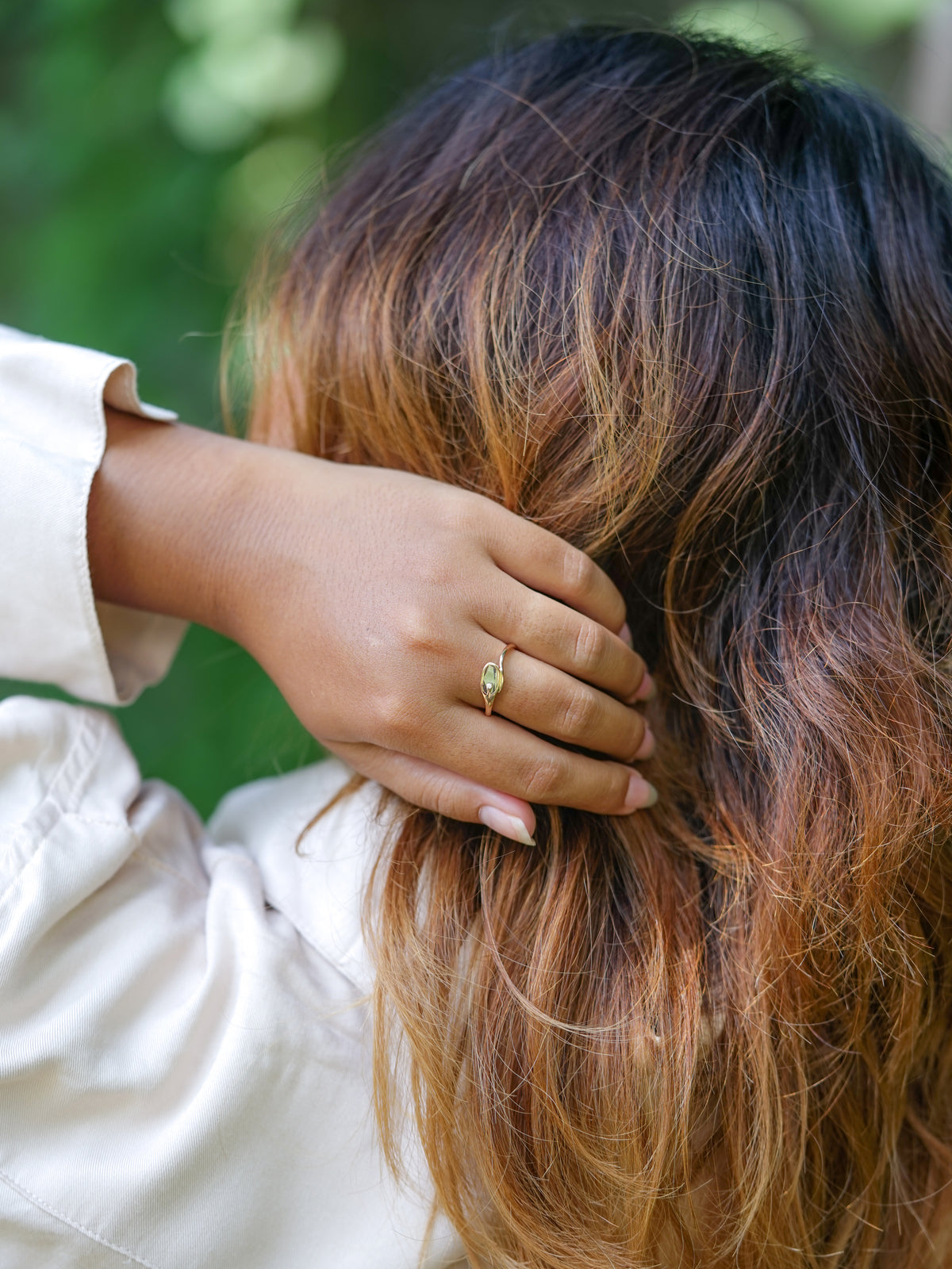 Curved Diamond Slice Ring in Rose Gold - Gardens of the Sun | Ethical Jewelry