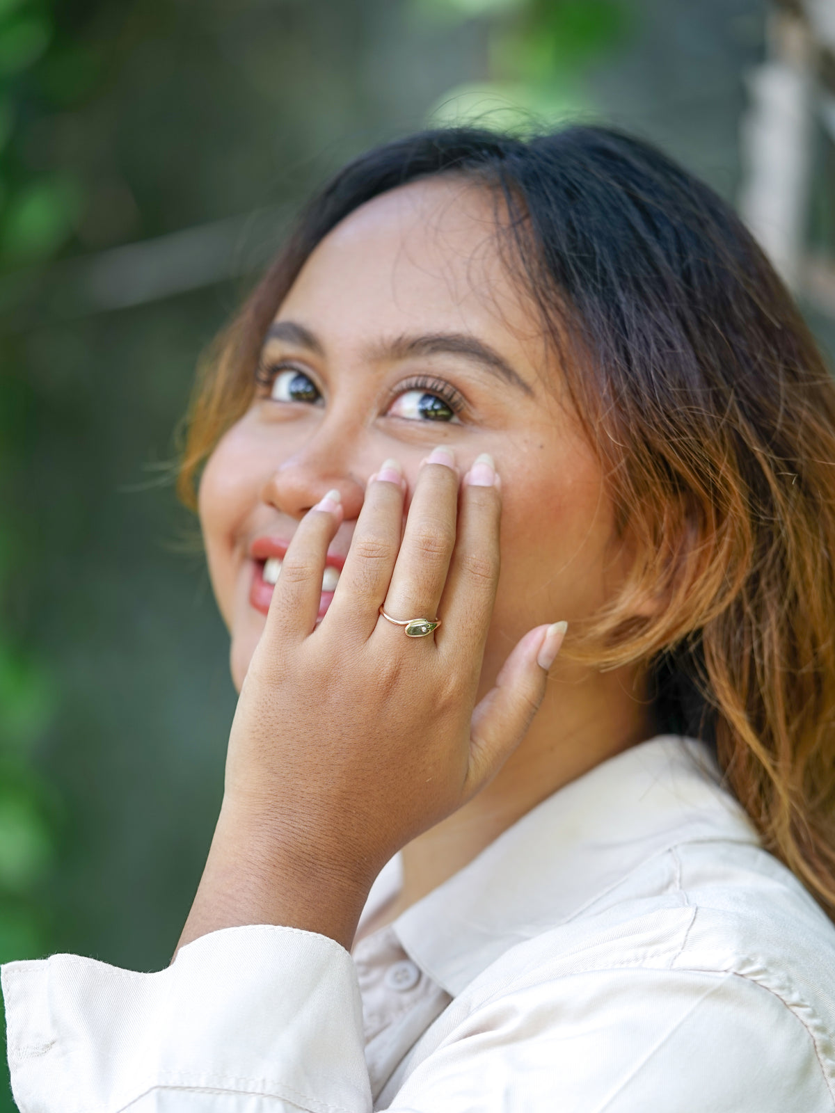 Curved Diamond Slice Ring in Rose Gold - Gardens of the Sun | Ethical Jewelry