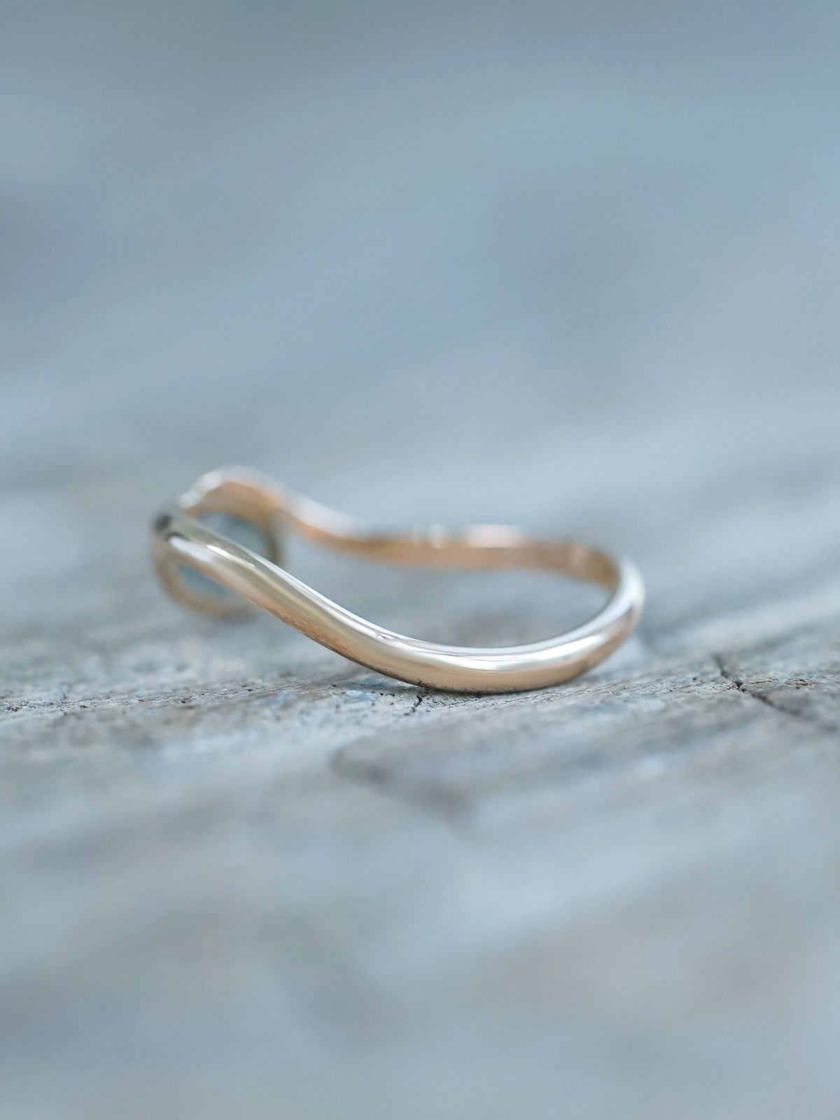 Curved Diamond Slice Ring in Rose Gold - Gardens of the Sun | Ethical Jewelry