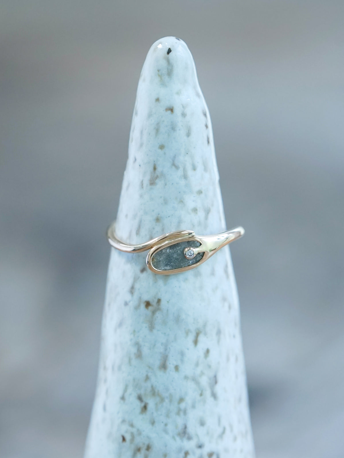 Curved Diamond Slice Ring in Rose Gold - Gardens of the Sun | Ethical Jewelry