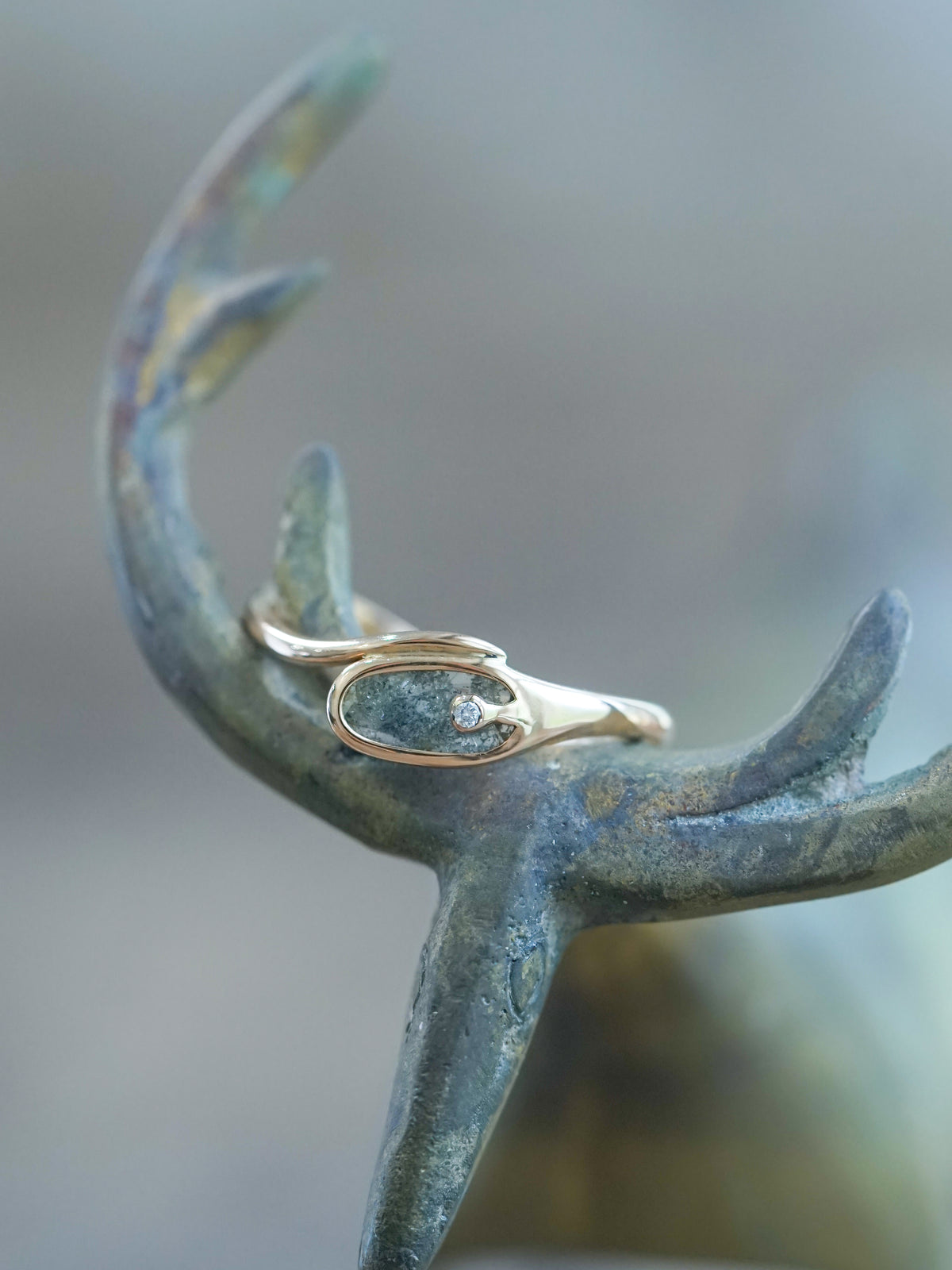 Curved Diamond Slice Ring in Rose Gold - Gardens of the Sun | Ethical Jewelry