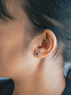 Cushion Green Sapphire Earrings