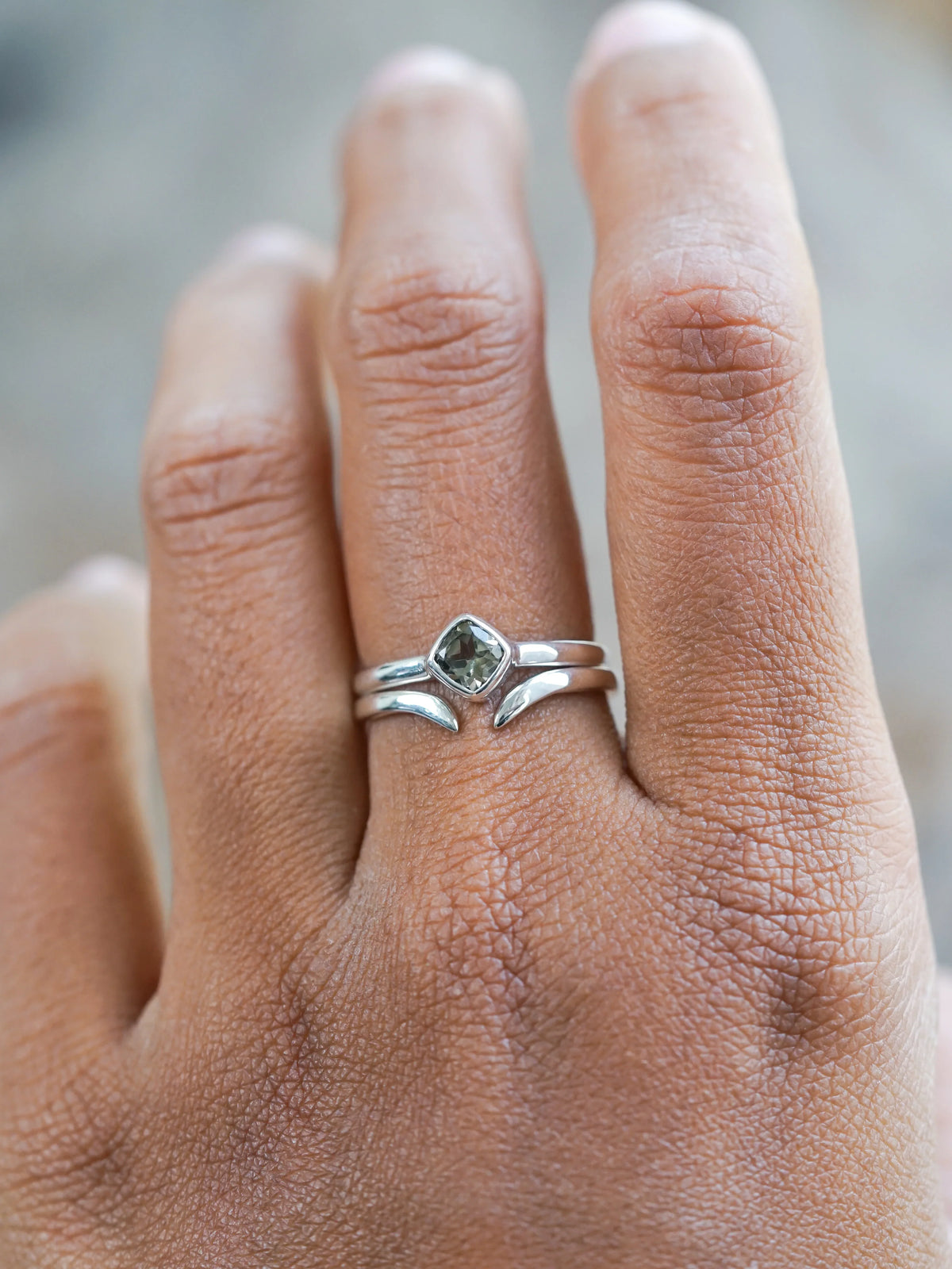 Cushion Cut Tourmaline Ring Set in Silver