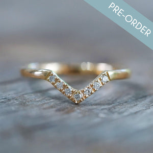 Custom V-shaped Nesting Ring in Gold - Gardens of the Sun | Ethical Jewelry