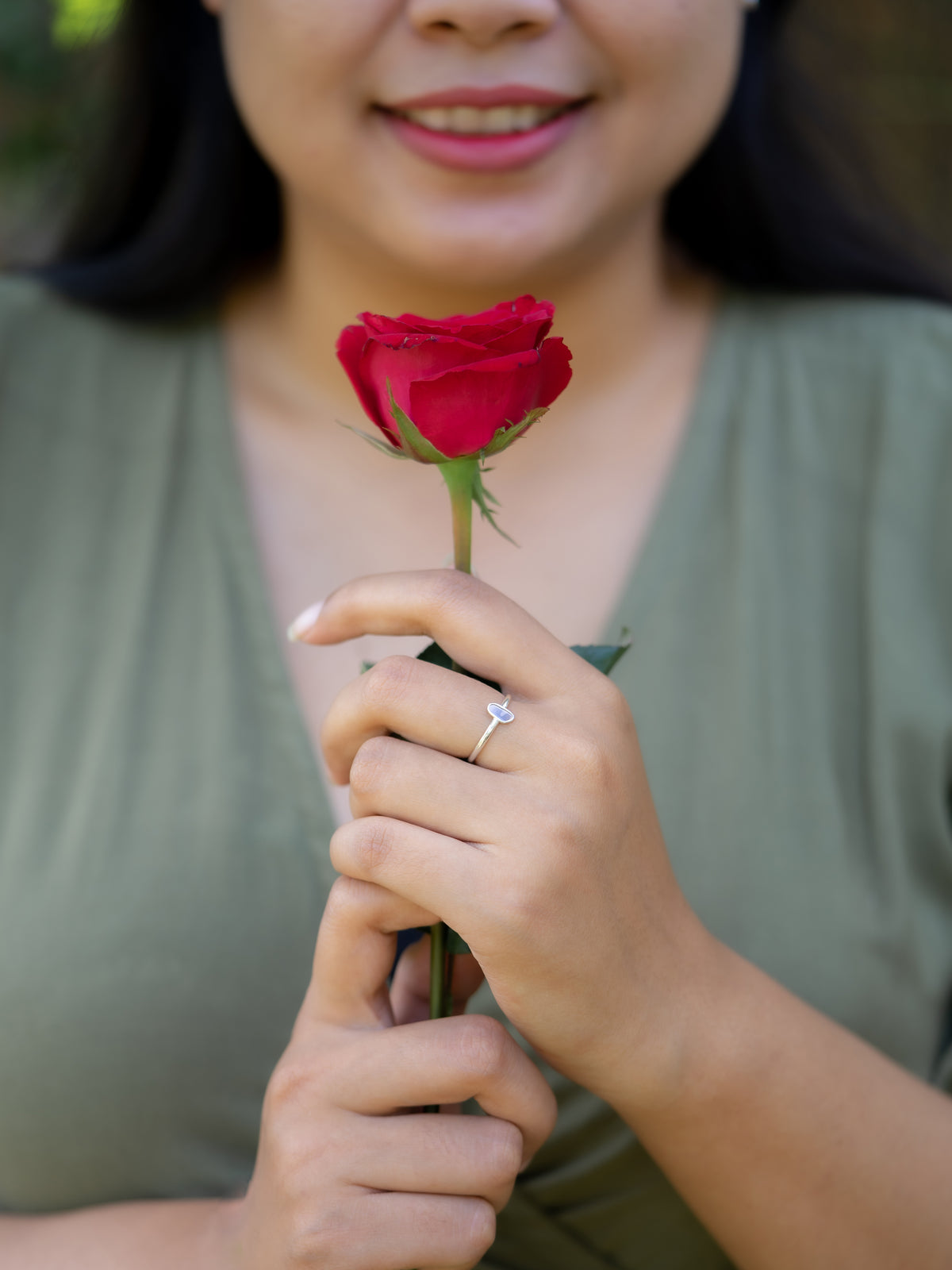 Marble Diamond Slice Ring in Silver - Gardens of the Sun | Ethical Jewelry