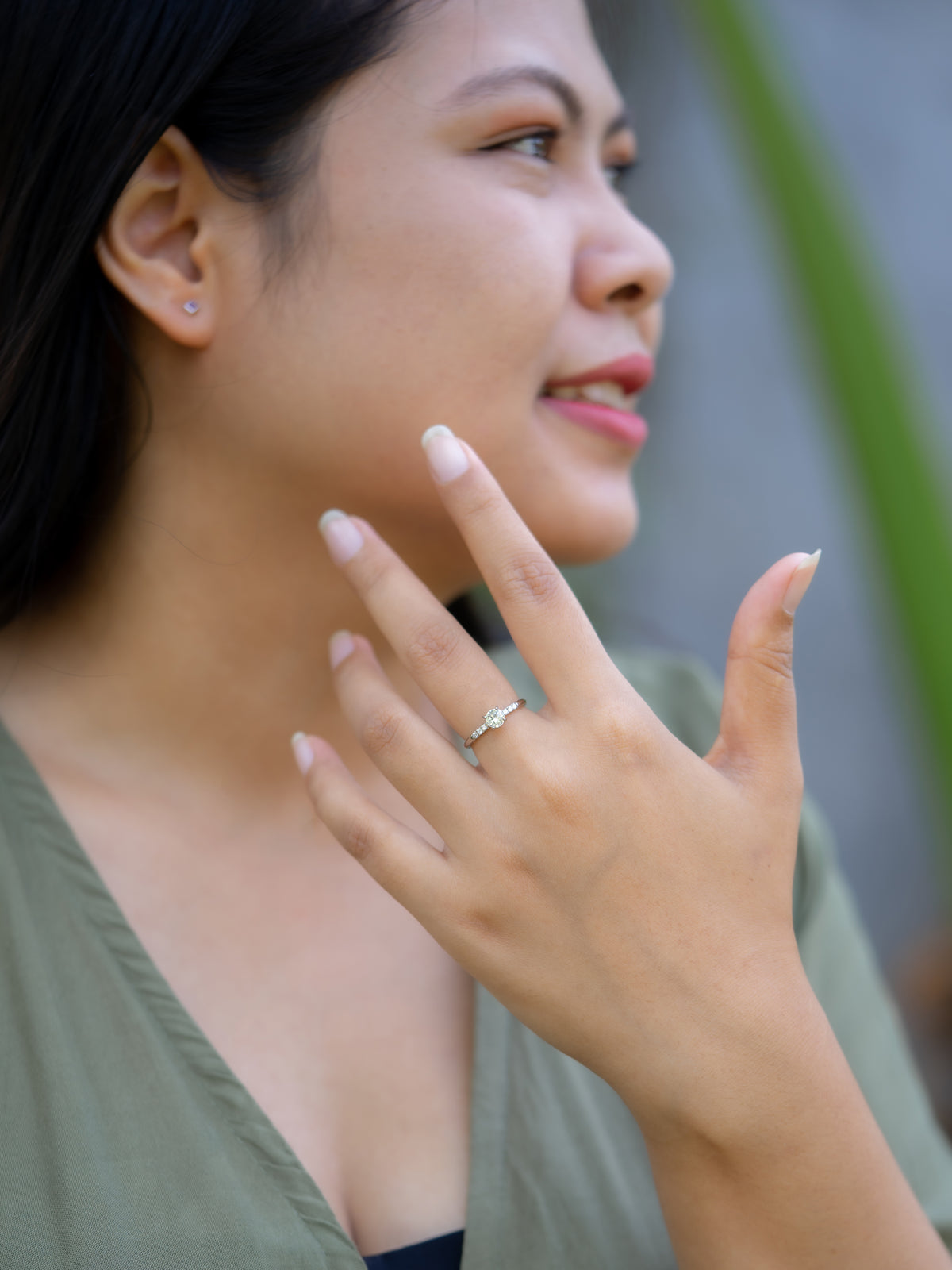 White Sapphire Ring in White Gold - Size 6.5 - Gardens of the Sun | Ethical Jewelry