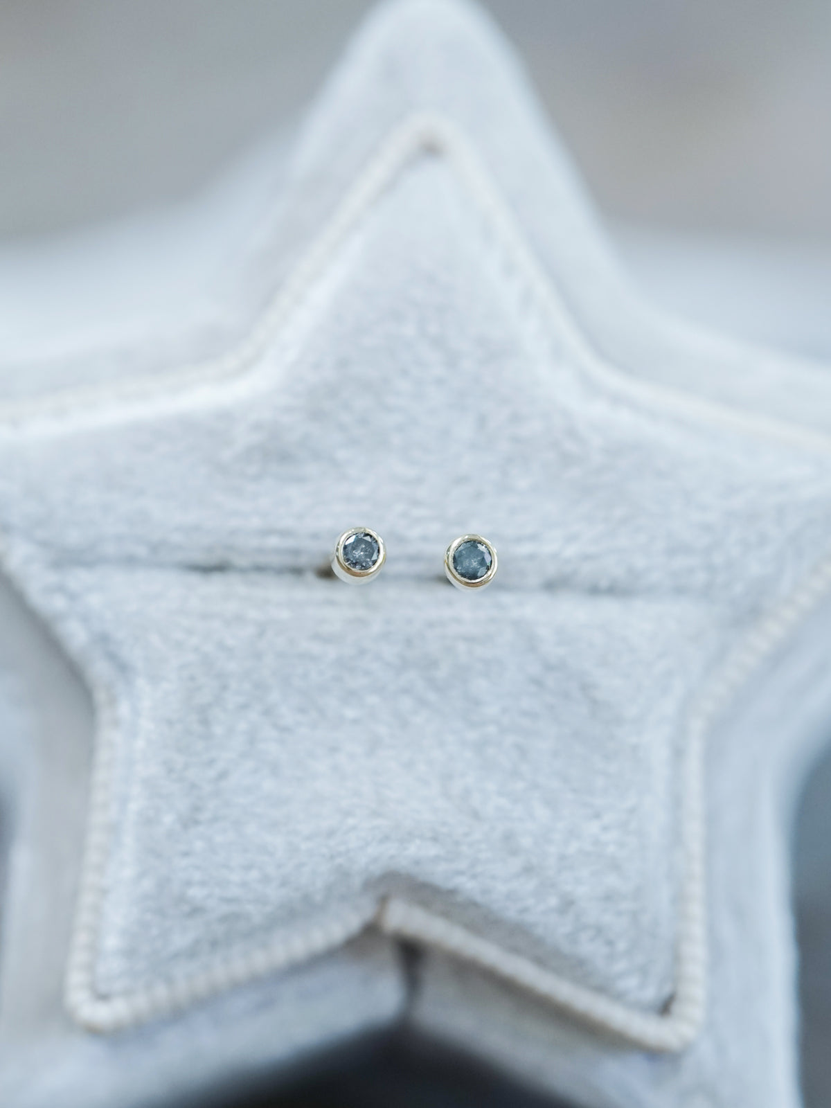 Salt and Pepper Diamond Earrings in Gold - Gardens of the Sun | Ethical Jewelry