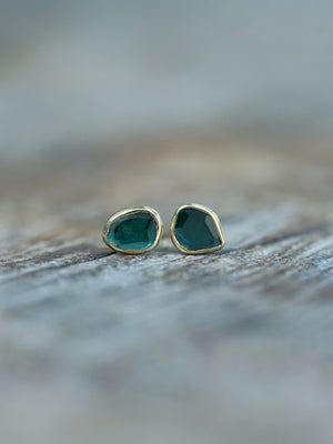 Blue Diamond Slice Earrings - Gardens of the Sun | Ethical Jewelry