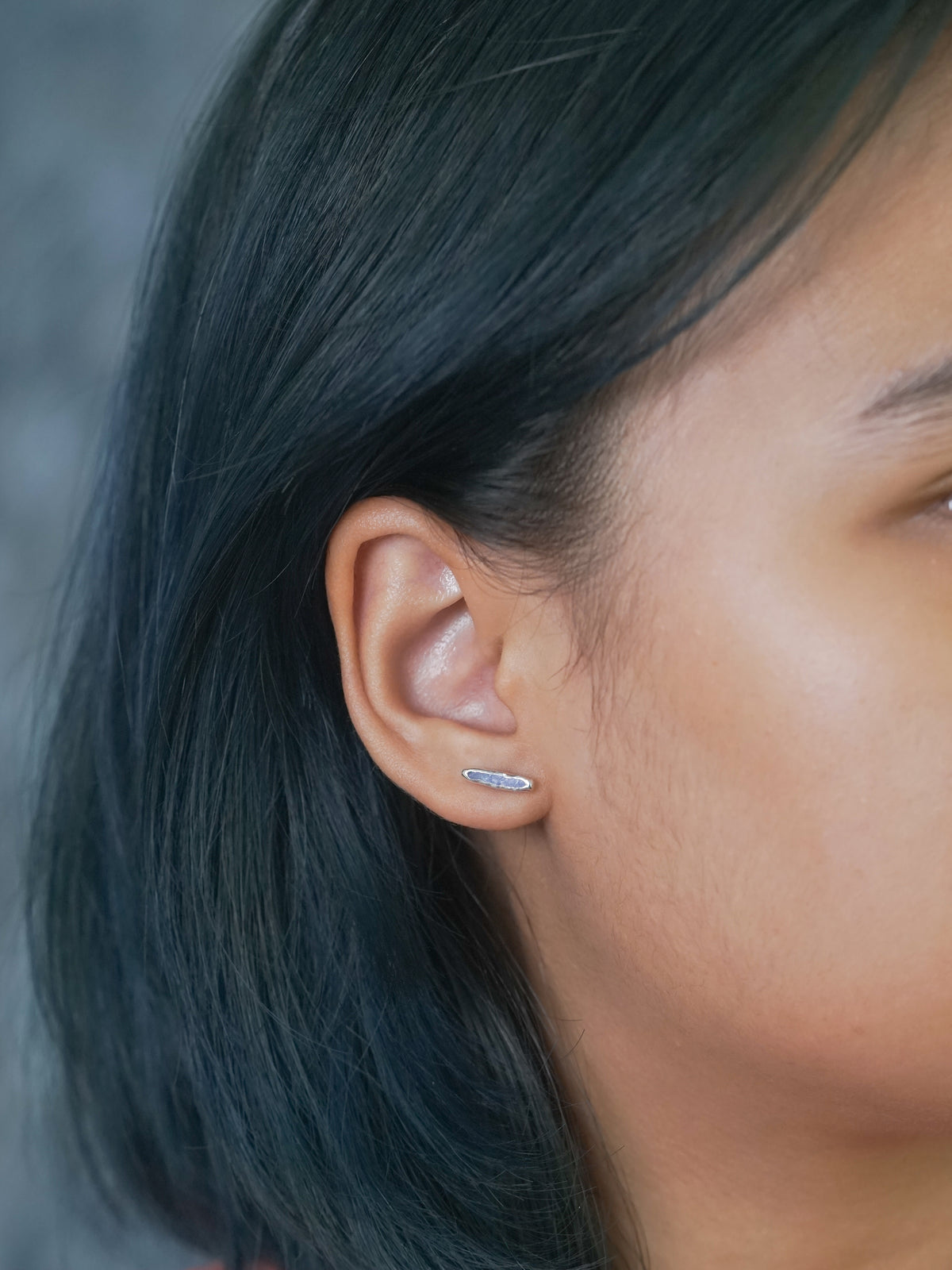 Rough Tanzanite Earrings with Hidden Gems