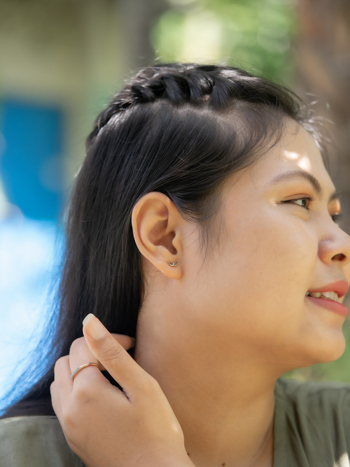 Double Kite Salt and Pepper Diamond Earrings - Gardens of the Sun | Ethical Jewelry