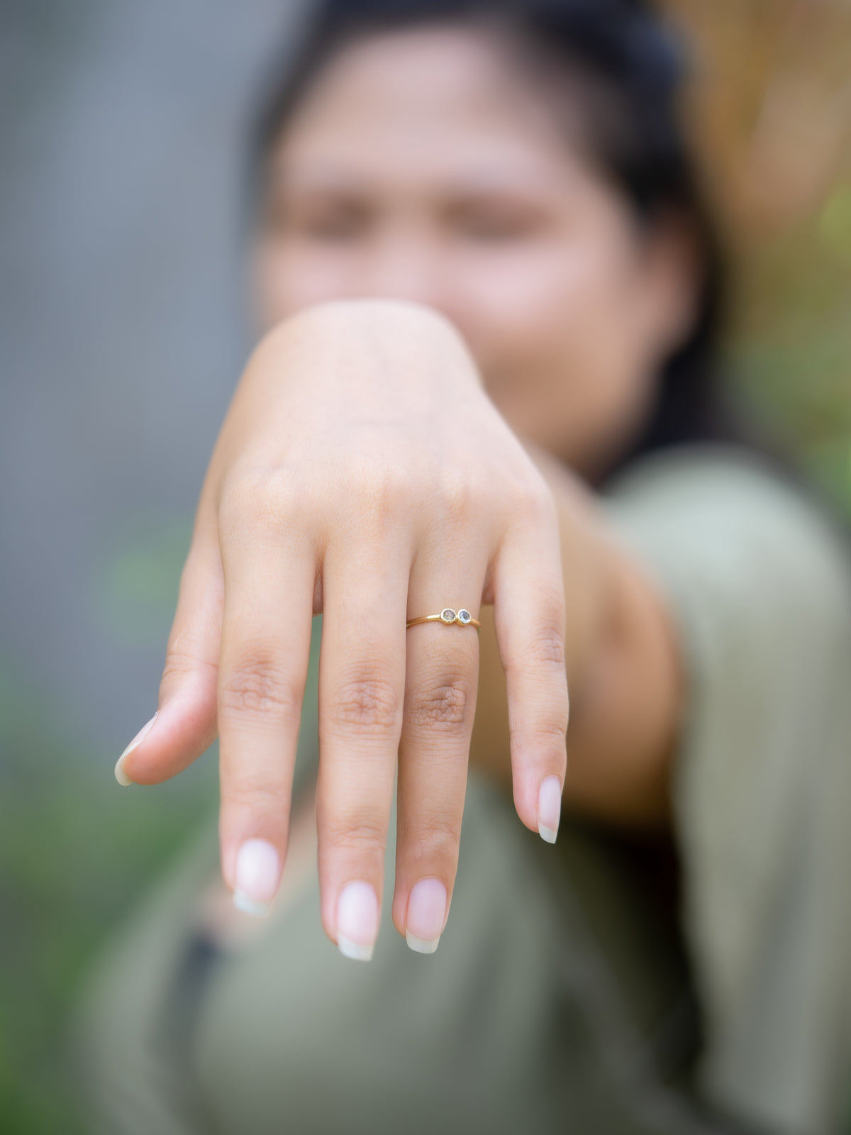 Double Rose Cut Sapphire Ring in Gold - Size 5.5 - Gardens of the Sun | Ethical Jewelry