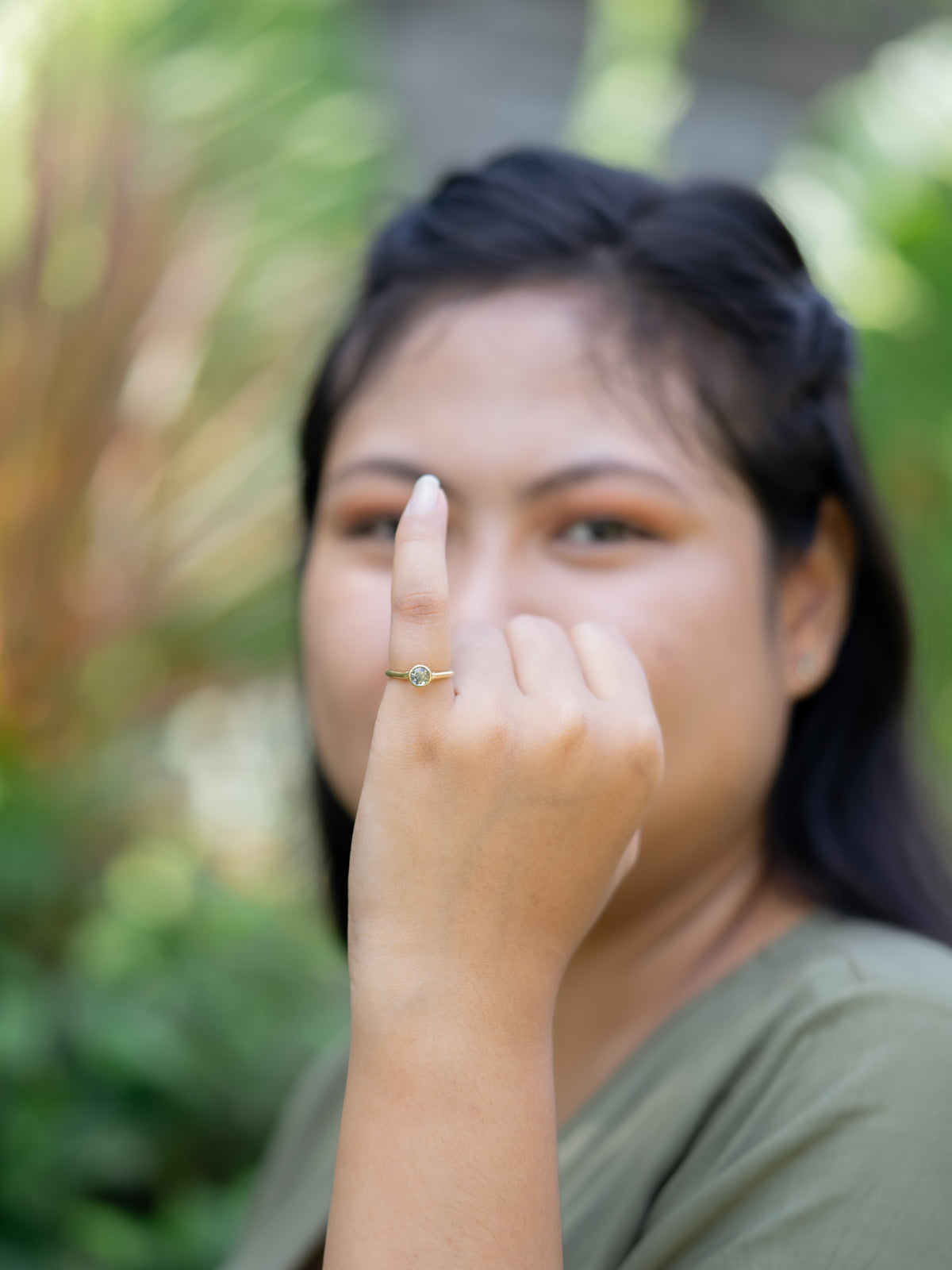 Mint Green Sapphire Ring in Gold - Size 4.5 - Gardens of the Sun | Ethical Jewelry