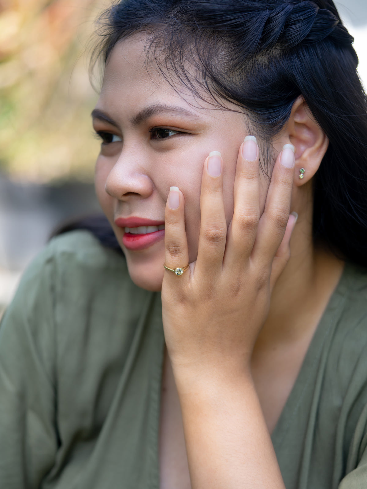 Mint Green Sapphire Ring in Gold - Size 4.5 - Gardens of the Sun | Ethical Jewelry